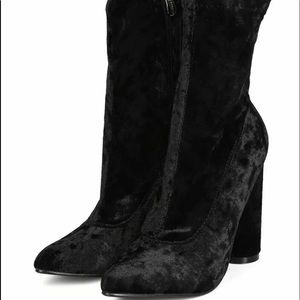 CAPE ROBBIN PAW-26 VELVET ANKLE HIGH BOOTS, Size 8